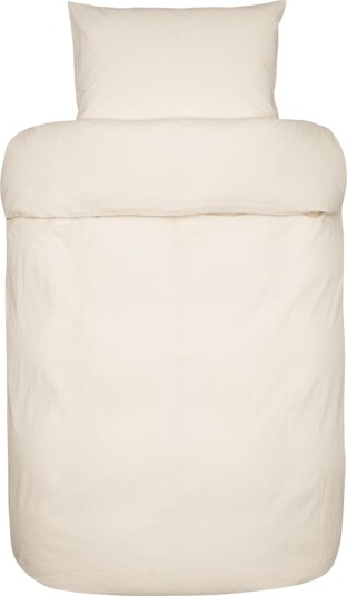 Høie Of Scandinavia Kreppet sengetøy 200x220 cm - Lyra beige - Sengetøy i 100% økologisk bomull - Høie dobbelt dynetrekk