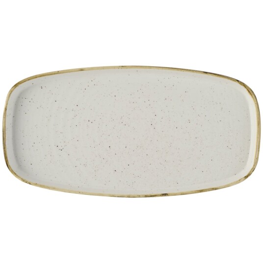 Churchill Fat Stonecast Barley White med kant 30x15.4x2 cm  Hvit/Brun Rektangulær 6 Stykk / Forpakning