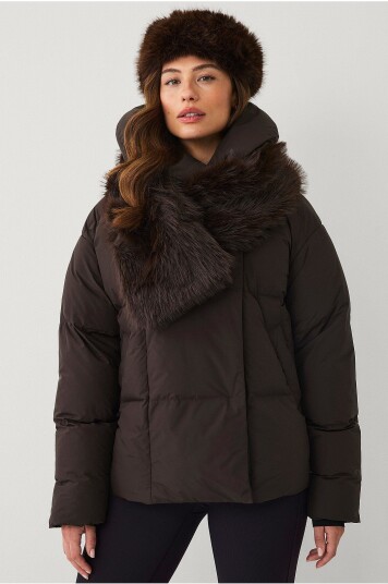 Áhkká Dun jakke Warm Quilted Jacket With Shawl Brun