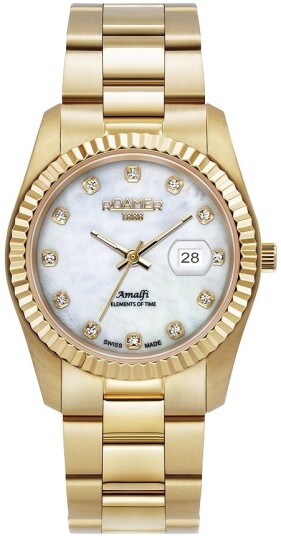Roamer Monza Dameklokke 852844 48 89 20 Amalfi Grå/Gulltonet stål