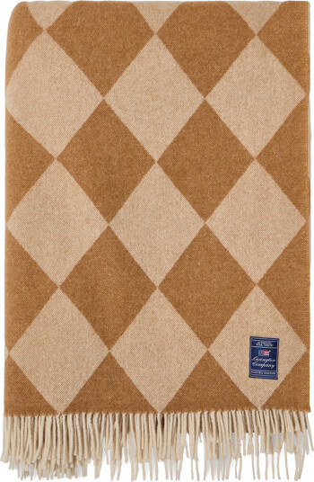Argyle ullpledd 130x170 cm fudge hvit Argyle ullpledd 130x170 cm fudge hvit