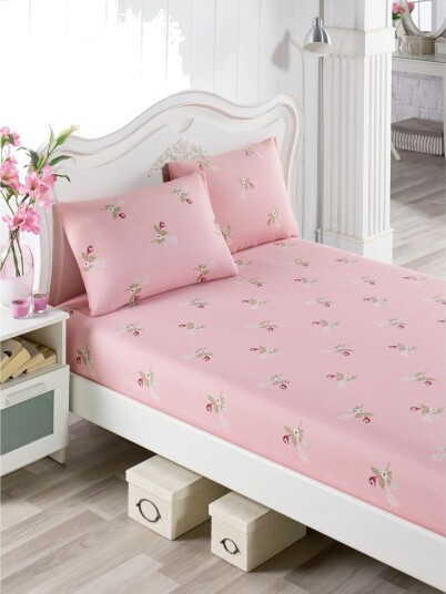 EnLora Home Laken Enkelt 100x200 cm+Putetrekk Rosa/Grønn/Rød/Hvit