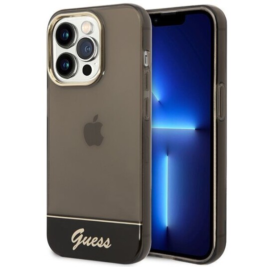 Guess iPhone 14 Pro Hardcase Gjennomsiktig Svart 6.1"
