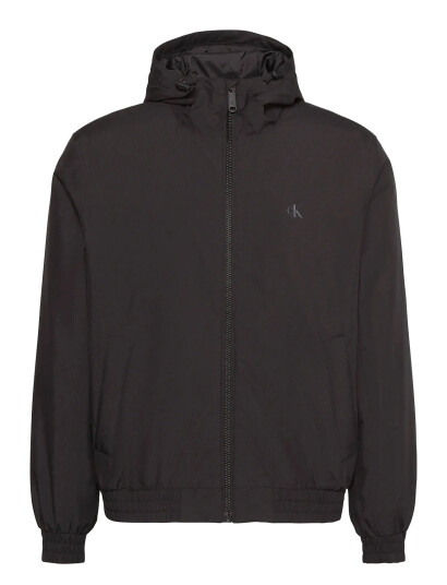 Calvin Klein Jeans Ls Hooded Ripstop Harrington Jkt   Black   L