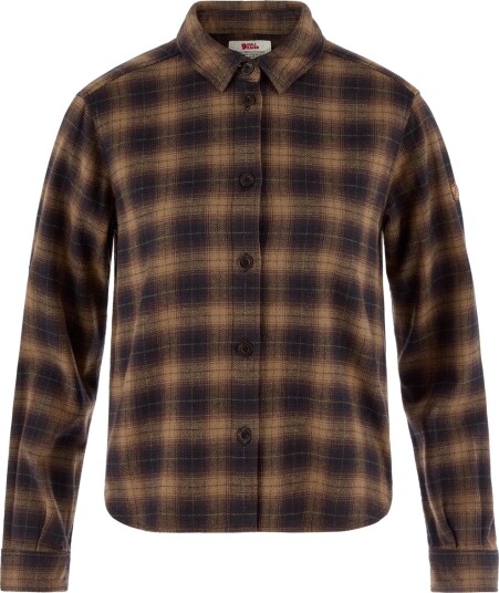 Fjellreven Övik Boxy Flannel Shirt W Black wood Brown S