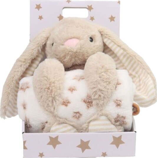 CarloBaby Fleeceteppe Beige Stjerne &  Kanin
