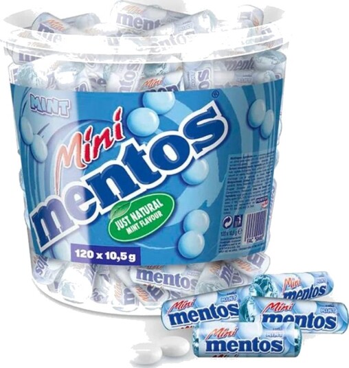 120 stk Mini Mentos med Mintsmak i Bøtte 1260 gram