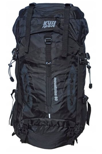 Tursekk Dame Herre Svart Romslig Kubisport 60 L