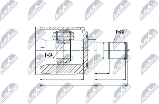 Nty Drivknute drivaksel NTY NPW HD 018 Nty Drivknute drivaksel NTY NPW HD 018
