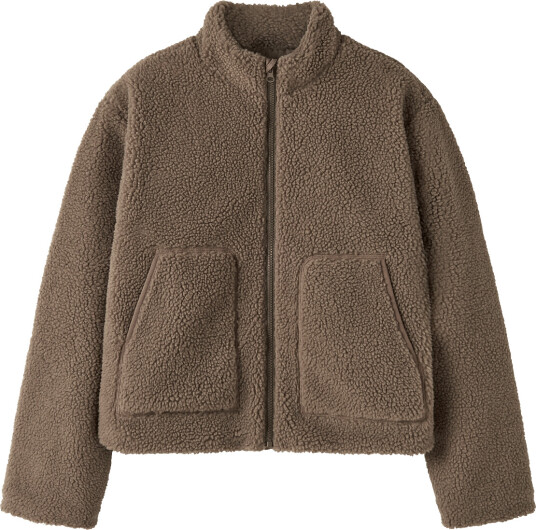 LMTD Nlfmajos Short Sherpa Jacket Brown 134 140