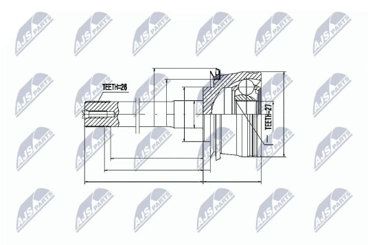 Nty Drivknute drivaksel NTY NPZ TY 078