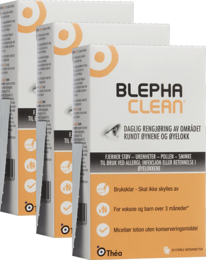 BLEPHA Clean Steril Våtserviett x3 3 x 20 stk.