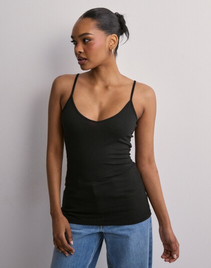 Vero Moda Svart Vmmaxi My Soft V Singlet Ga Noos