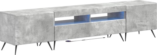 vidaXL 5 delt LED TV skap Betonggrå Konstruert tre