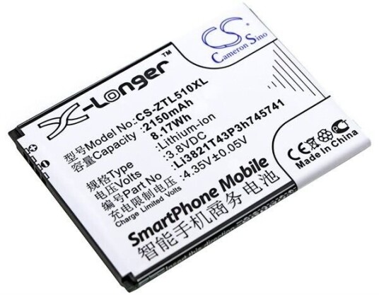 ZTE Blade L5 Plus batteri (2150 mAh 3.8 V, Sort)