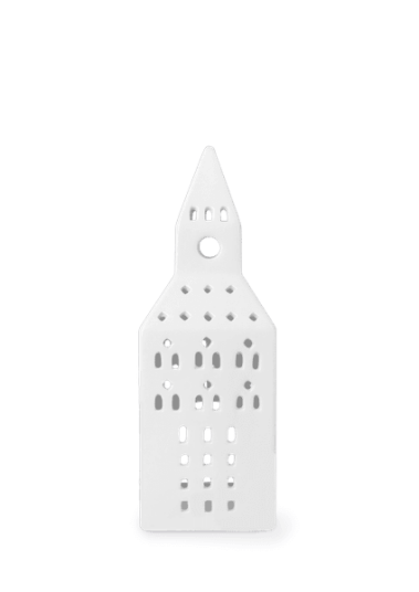 Kähler Urbania 20 cm Kirketårn Lysestake Hvit i Keramikk Kähler Urbania 20 cm Kirketårn Lysestake Hvit i Keramikk