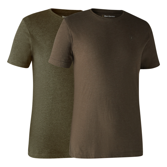 Deerhunter Basic 2 pack T Shirt Adventure Green mel/Brown Leaf mel. S 2XL
