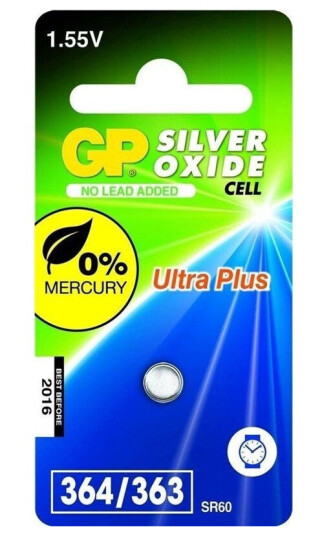 Gp Batteries Silver Oxide Cell 364 Engangsbatteri Sr60 Silver-Oksid S 1,55 V 1 Stykker Rustfritt Stal