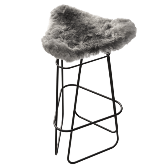 Cuero Iceland Barstol 82 cm Sort / Shorn Grey