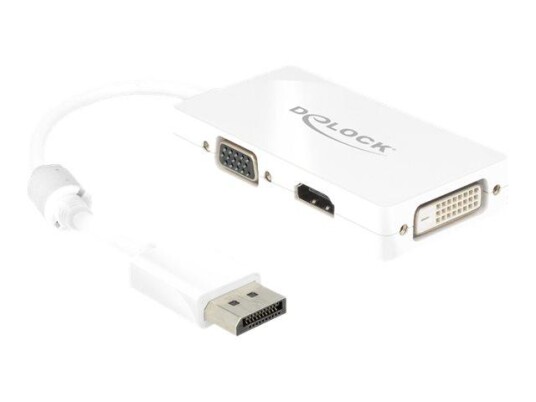 Delock 16 cm DisplayPort-adapter Hvit - HDMI og VGA Tilkobling