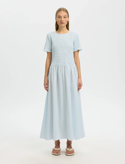 Selected Slfhannah Regular Ss Ankle Dress B - Blue - 38 Selected Slfhannah Regular Ss Ankle Dress B - Blue - 38