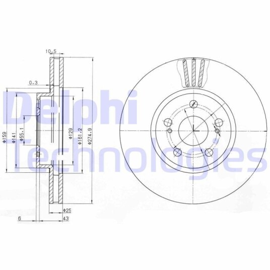 Bremseskive DELPHI BG3823 Bremseskive DELPHI BG3823