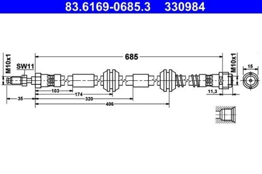 Bremseslange ATE 83.6169-0685.3