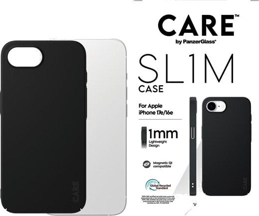 CARE by PanzerGlass SL1M Case Black w. MagSafe iPhone 17e | 16e