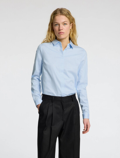 Selected Slfromie Ls Fitted Shirt Noos - Blue - 44