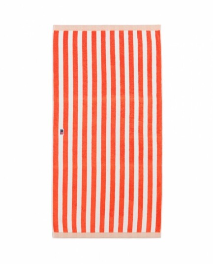 Lexington Blokkstripete Håndkle Peach Melon 100x150cm