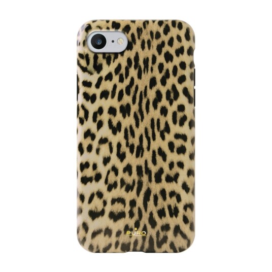 PURO ANTI SHOCK LEOPARD DEKSEL IPHONE 8/7/6S/6 SORT
