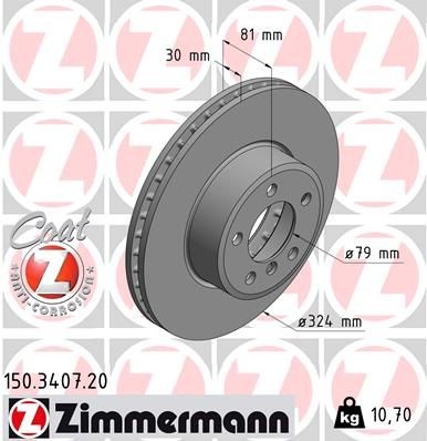 Bremseskive ZIMMERMANN 150.3407.20