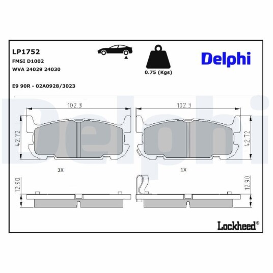 Bremseklosser DELPHI LP1752