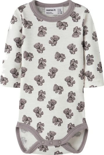 Name It Body I/e   Ull   NbnWillu   Name It   74   Langermet Body Brun Grå Hvit