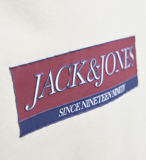 Jack & Jones Junior Hettegenser jorinWood Block Branding Sweat Hvit