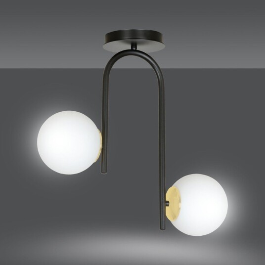 Ragnar 2 Sort/Gull taklampe Ø15 cm E14 230V uten lyskilde