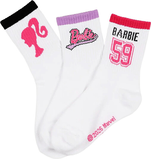 Barbie Socks   White   27/30