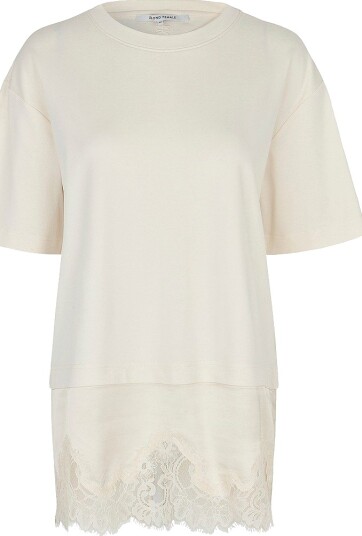 Second Female T skjorte Vaccara Lace Tee Natur