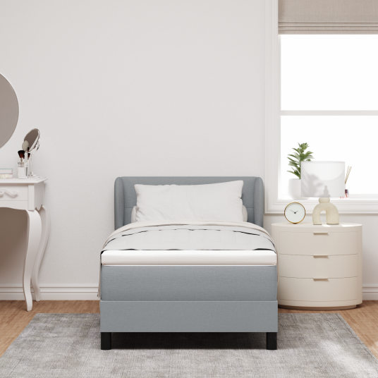 Box Spring Seng med Madras Lys Grå 80x200 cm Stoff