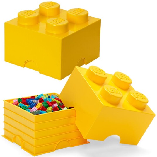 LEGO Storage Brick 4 oppbevaringsboks med lokk 25 x 25 cm bright yellow LEGO Storage Brick 4 oppbevaringsboks med lokk 25 x 25 cm bright yellow