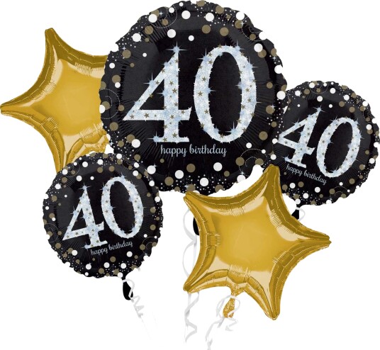 Riethmüller Ballongbukett Happy Birthday 40 Glitrende 3214401