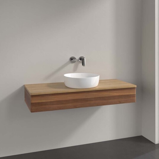 Villeroy & Boch  Antao Servantskap med 1 skuff 120x50x19 cm m/lys Valnøtt/Eik