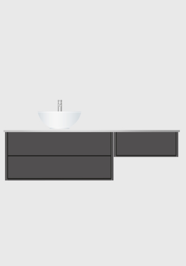 Hafa Edge 1600 Servantskap m/3 skuffer 1600x450 mm Antrasittgrå Hafa Edge 1600 Servantskap m/3 skuffer 1600x450 mm Antrasittgrå