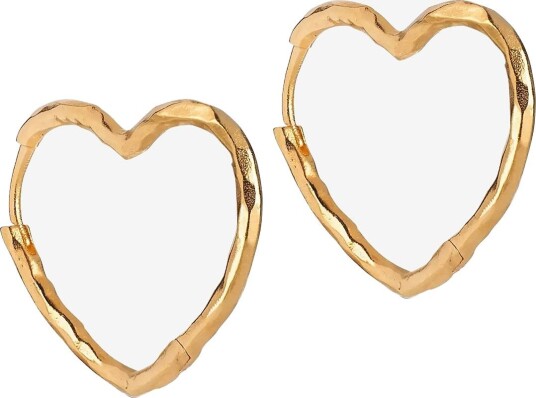 Enamel Copenhagen Hoops, Organic Heart Medium - GOLD PLATED - 22 MM