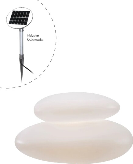 8 Seasons Shining Stone LED Solcellelampe 39x22cm Hvit 8 Seasons Shining Stone LED Solcellelampe 39x22cm Hvit