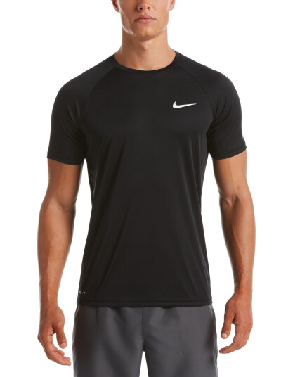 NIKE SWIM Nike Essential Short Sleeve Hydroguard - Black - S