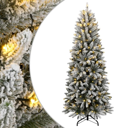 Kunstig juletre med 300 LED og flokket snø 180 cm Kunstig juletre med 300 LED og flokket snø 180 cm
