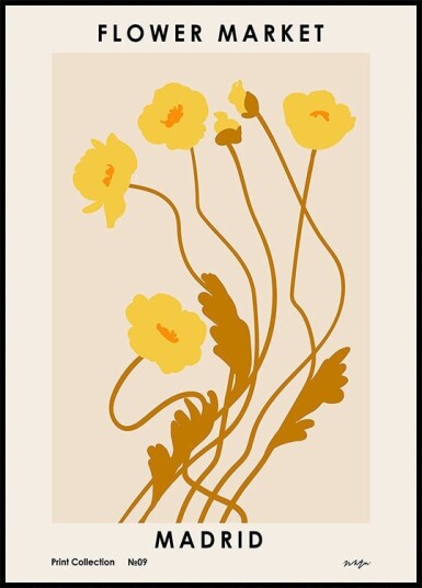 Flower Market. Madrid Poster Plakat / 21x30cm