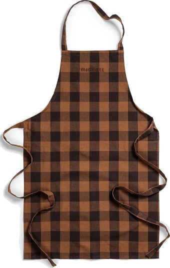 Midnatt Apron Checked Brown Brown 58X80 Midnatt Apron Checked Brown Brown 58X80