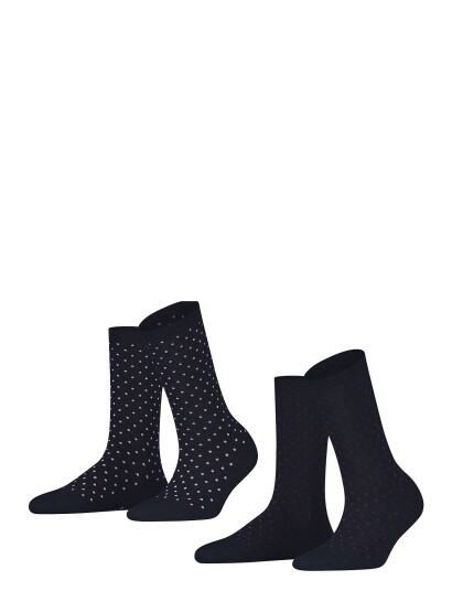 Esprit Socks Fine Dot 2-Pack Sustainable With Pattern - Navy - 39-42